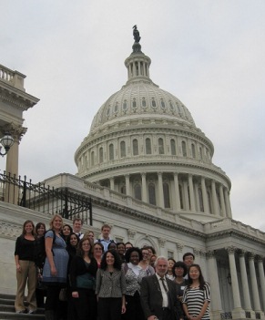 Dr. Pamela Eddy with her EPPL 601 class and visiting scholars in Washington, D.C.