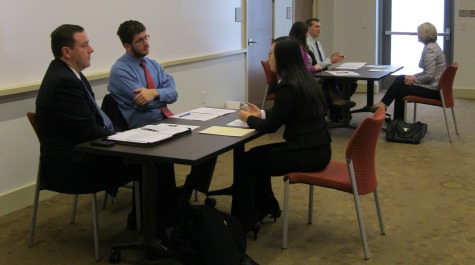 Higher education students participate in mock interviews with alumni of the higher program