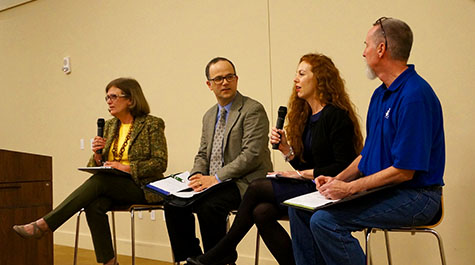 A screening of the documentary, "Backpack Full of Cash" was followed by a panel discussion