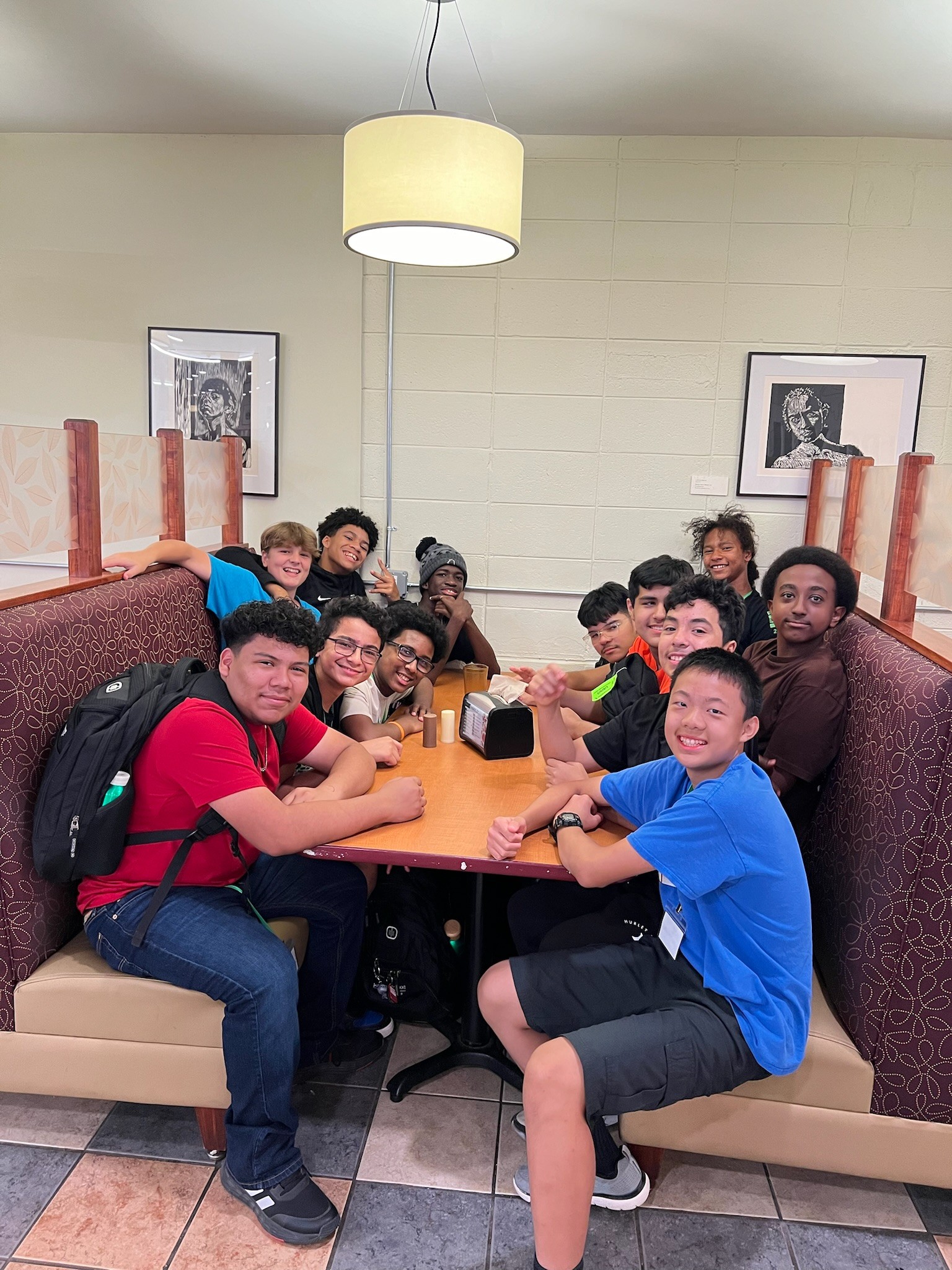 Students in the dining hall