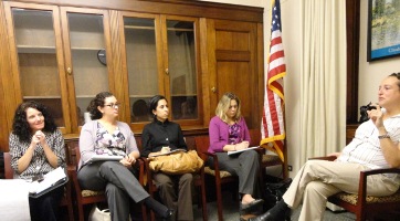 Dr. Eddy, EPPL doctoral students Elizabeth Cavallari, Duna Alkhudhair, and Rachel Ball, with Legislative Director Ilana Brunner in Washington, D.C.