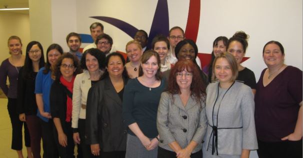 Professor Pamela Eddy with her EPPL 601 Education Policy class at the Council for the Chief State System Officers (CCSSO) office in Washington, DC