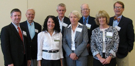 Faculty over the years:  Jim Barber (2009- present), Tom Goodale (1997-99), Pamela Eddy (2008-present ), Roger Baldwin (1984-2001), Mary Ann Danowitz (1979-1983), David Leslie (1996-2008), Dot Finnegan (1993-present ), and Clif Conrad (1977 -1981) at the higher education program celebration. John Thelin (1981-1993) could not attend.