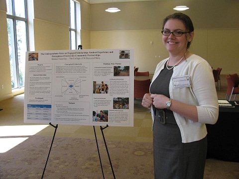 Doctoral student Kristen Tarantino with her poster presentation 