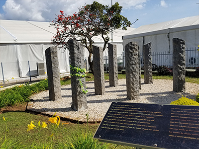 This memorial commemorates Belgian soldiers who lost their lives. The memorials gave students a new understanding of the depth of suffering and pain that occurred during the Rwandan Genocide Against the Tutsi. "It was an awakening moment for many of 