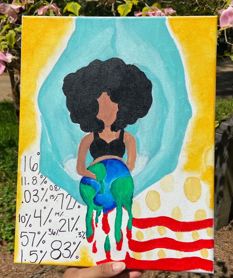 Painting produced from an expressive arts session in Spring 2022. (photo by Raven Pierce)