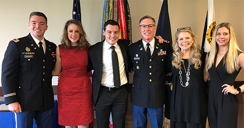 Kord Basnight (third from right) and his family in 2019, shortly after his retirement.