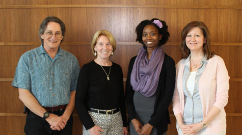 New Horizons (From left) Professors Rip McAdams and Victoria Foster and doctoral students Keosha Branch and Becky Sheffield lead the New Horizons Family Counseling Center. Photo by Justin Thomas